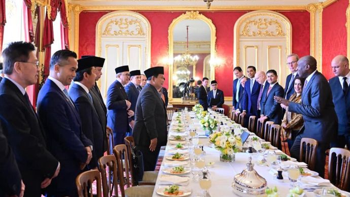 Prabowo Gelar Pertemuan Bilateral dan Working Lunch dengan Wakil PM Inggris di Lancaster House