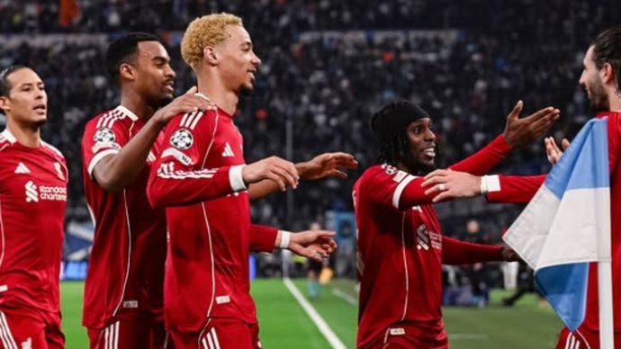Liverpool mencuri poin penuh di kandang Marseille, Stadion Velodrome, Kamis WIB, setelah mereka meraih kemenangan 3-0 pada pertandingan ketujuh Liga Champions 2025/2026.