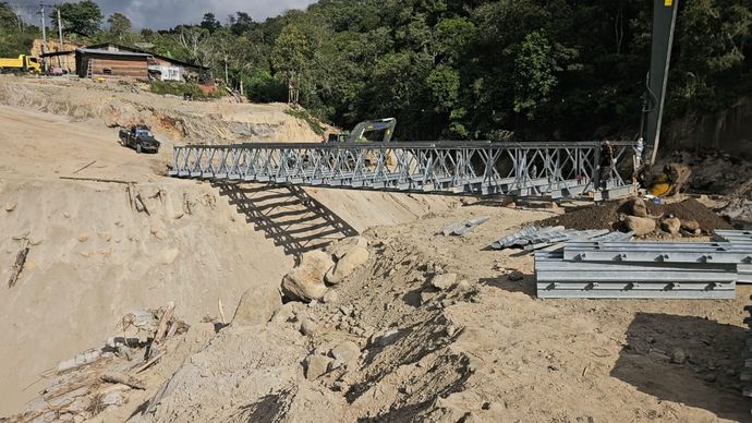 Jembatan Bailey di Jalan Bandara Rembele, Kabupaten Bener Meriah, pada Selasa, 27 Januari 2026.