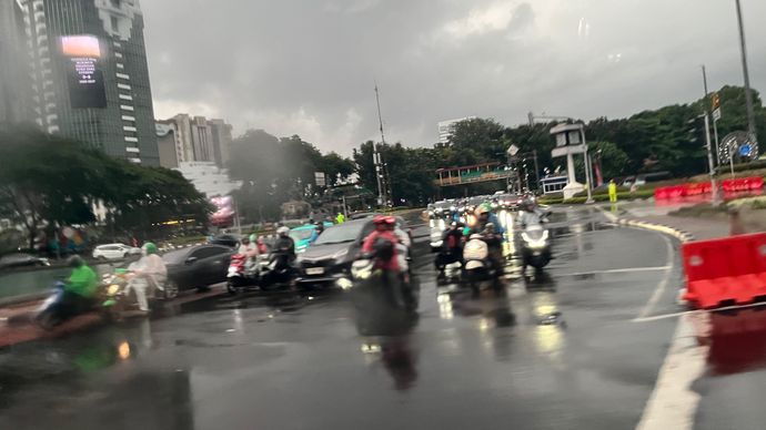 Hujan di Jakpus pagi ini