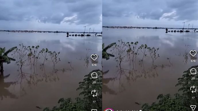 Kali CBL Meluap, Kawasan Perumahan di Sukawangi Bekasi Terendam Banjir Bak Lautan