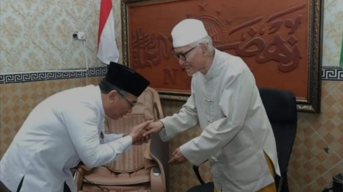 Rais Aam PBNU Miftachul Akhyar dan Ketua Umum PBNU Yahya Cholil Staquf. ANTARA/HO-PBNU