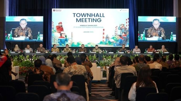 Direktur Utama KPI, Taufik Aditiyawarman dalam Town Hall Meeting KPI yang digelar di Jakarta, pada Jumat, 30 Januri 2026.