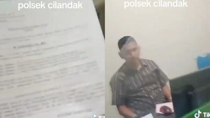Tangkapan layar video polisi di Polsek Cilandak diduga merekayasa berita acara pemeriksaan (BAP) kasus penganiayaan menjadi narkoba, Jakarta, Senin, 2 Februari 2026. ANTARA/HO-TikTok/saukan.samallo.