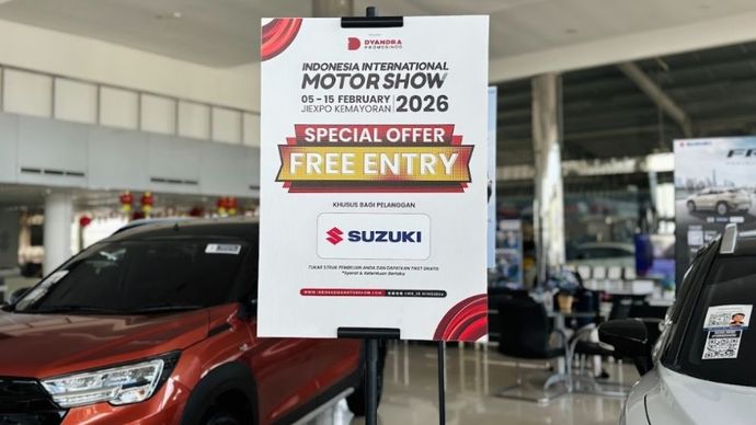 Suzuki mengajak pemilik kendaraan melakukan perawatan berkala melalui Program Service Suzuki Free Entry Ticket IIMS 2026. (Foto: Dok/Istimewa/SIS)