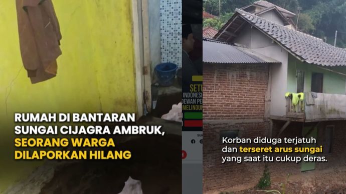 Berdasarkan informasi yang dihimpun, ambruknya lantai rumah terjadi secara tiba-tiba. Bagian bangunan yang terdampak meliputi area dapur dan kamar mandi (WC) yang berada tepat di atas bantaran sungai. Korban diduga ikut terjatuh dan terbawa arus sungai yang saat itu mengalir deras.