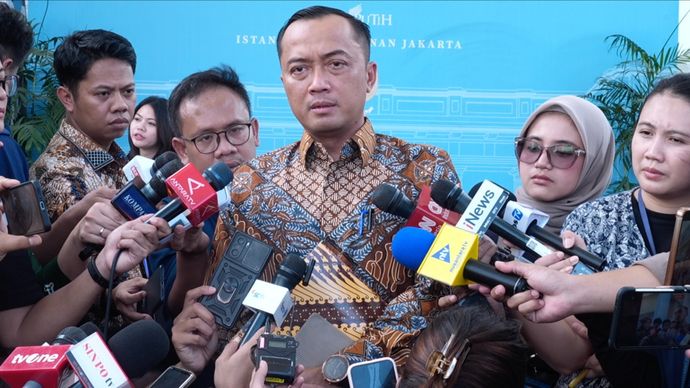 Menteri Sekretaris Negara Prasetyo Hadi ketika diwawancarai di Istana Kepresidenan, Selasa, 3 Februari 2026.