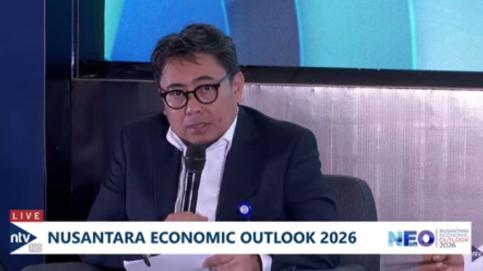 Plt Direktur Utama PT Penjaminan Infrastruktur Indonesia (Persero) Andre Permana saat menjadi narasumber dalam forum Nusantara Economic Outlook 2026