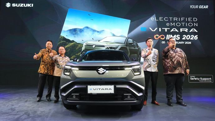 PT Suzuki Indomobil Sales (SIS) resmi meluncurkan Suzuki e VITARA di Indonesia dalam ajang IIMS 2026 di JIExpo Kemayoran, Jakarta, Kamis (5/2/2026). (Foto: Dok/Istimewa/Adiantoro/SIS)&nbsp;