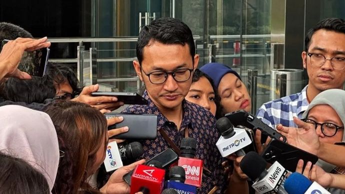 Juru Bicara Komisi Pemberantasan Korupsi Budi Prasetyo memberikan keterangan di Gedung Merah Putih KPK, Jakarta. ANTARA/Rio Feisal/am.