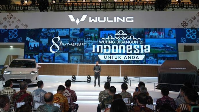 Wuling mengusung tema "Dibangun di Indonesia" lewat partisipasi di IIMS 2026. (Foto: Dok/Istimewa/Adiantoro/Wuling Motors) 
