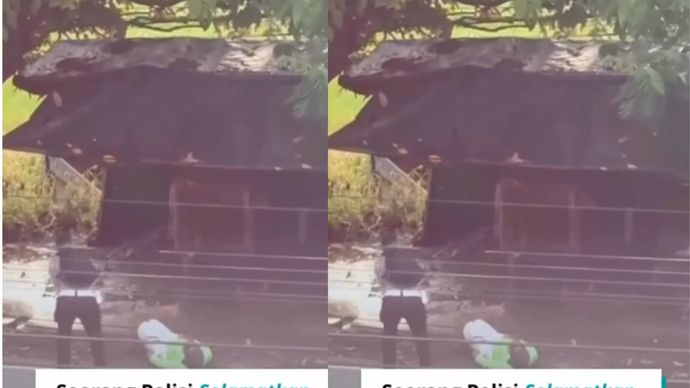 polisi selamatkan lansia dari serangan anjing liar