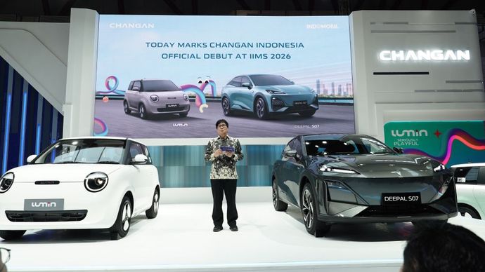Changan melakukan debutnya di IIMS 2026 di JIExpo Kemayoran, Jakarta. (Foto: Dok/Istimewa/Adiantoro/Changan)