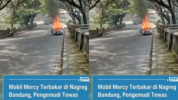 Sebuah mobil sedan mewah jenis Mercedes-Benz (Mercy) terbakar di Jalan Raya Lingkar Nagreg, Desa Ciherang, Kecamatan Nagreg, Kabupaten Bandung, Jawa Barat. Pengemudi mobil tersebut tewas di dalam mobil.
