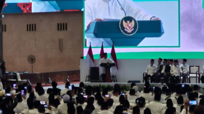 Presiden Prabowo Subianto menyampaikan rencana terkait pembentukan Lembaga Pengelolaan Dana Umat.