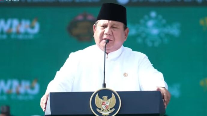 Presiden Prabowo Subianto di acara NU. 