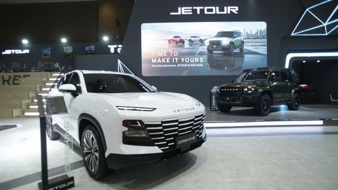 JETOUR meramaikan IIMS 2026 dengan menghadirkan tiga model andalan, yakni JETOUR T2, JETOUR DASHING, dan JETOUR X70 Plus. (Foto: Dok/Istimewa/JETOUR)&nbsp; 