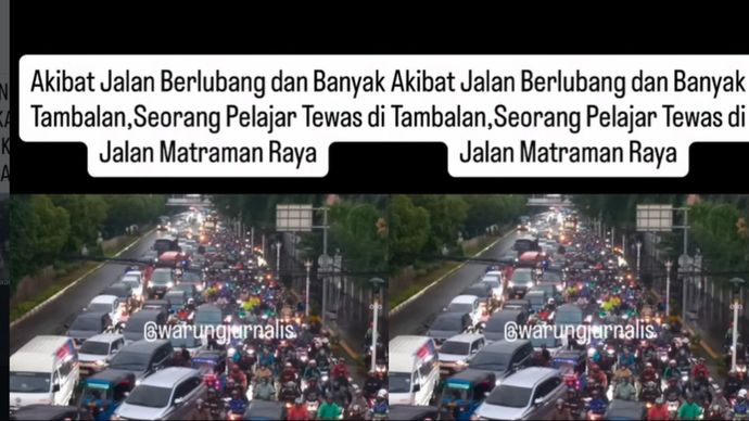 AKIBAT JALAN BERLUBANG DAN BANYAK TAMBALAN Seorang pelajar SMKN 34 Jakarta meninggal dunia setelah mengalami kecelakaan lalu lintas di Jalan Matraman Raya, Jakarta Timur, Senin (9/2/2026) pagi.