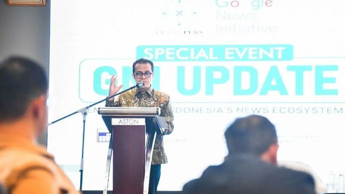Wakil Menteri Komunikasi dan Digital Nezar Patria menyampaikan sambutan dalam acara GNI UPDATE Empowering Indonesia's News Ecosystem di Hotel Aston Serang, Banten, Minggu, 08 Februari 2026. (ANTARA/HO-Kementerian Komunikasi dan Digital)