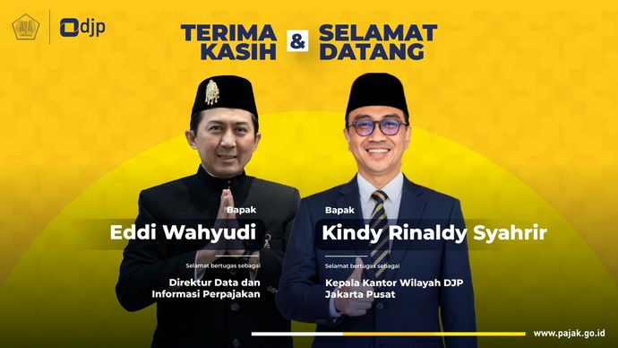 Rotasi pimpinan Kantor Wilayah DJP Jakarta Pusat dari Dr. Eddi Wahyudi kepada Dr. Kindy Rinaldy Syahrir.