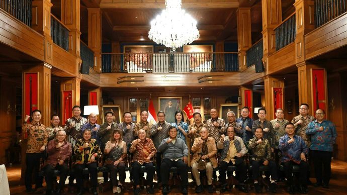 Pertemuan&nbsp;Presiden RI Prabowo Subianto dan&nbsp;Asosiasi Pengusaha Indonesia (APINDO) di Padepokan Garudayaksa, Hambalang, Bogor, Senin malam, 9 Februari 2026.