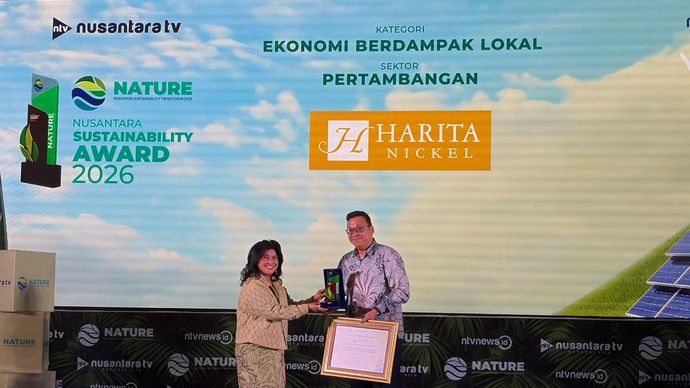 Harita Nickel Raih Penghargaan Nusantara Sustainability Award 2026 Lewat Dampak Ekonomi Lokal.