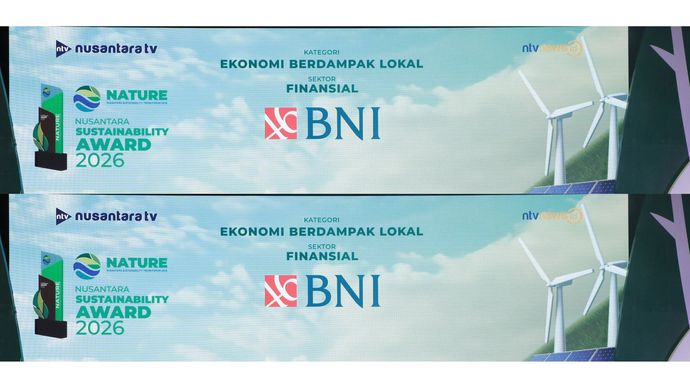 BNI raih Nusantara Sustainability award 2026 kategori Ekonomi Berdampak Lokal, Sektor Finansial.
