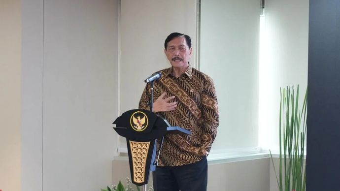 Ketua Dewan Ekonomi Nasional (DEN) Luhut Binsar Pandjaitan memberikan sambutan dalam kegiatan peluncuran Website Resmi Dewan Ekonomi Nasional di Kantor DEN, Jakarta, Jumat, 13 Februari 2026. (ANTARA/HO-Dewan Ekonomi Nasional)