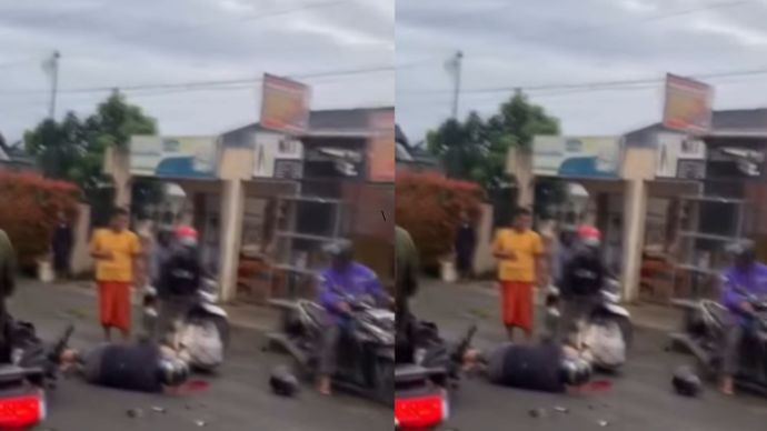 Kecelakaan lalu lintas terjadi sekitar pukul 06.00 WIB di kawasan dekat SK Coffee, sebelum perlintasan rel Cibadak. Dua sepeda motor dilaporkan terlibat tabrakan diduga saat salah satu kendaraan mencoba menyalip.
