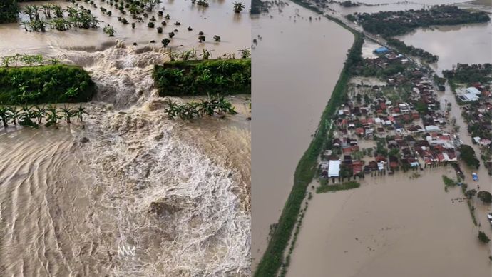 Kota Semarang dan Purwodadi lumpuh total setelah dua tanggul di sepanjang aliran Sungai Tuntang jebol.