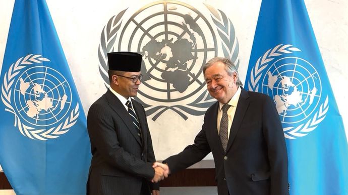 Menteri Luar Negeri Sugiono melakukan pertemuan bilateral dengan Sekretaris Jenderal Perserikatan Bangsa-Bangsa (PBB) Ant&oacute;nio Guterres pada Senin (16/2) di Markas Besar PBB, New York.