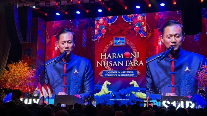Ketua Umum Partai Demokrat Agus Harimurti Yudhoyono (AHY) Hadiri Perayaan Imlek Nasional Partai Demokrat