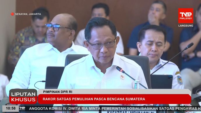Menteri Dalam Negeri sekaligus Ketua Satgas Percepatan Rehabilitasi dan Rekonstruksi Pascabencana Sumatera, Tito Karnavian