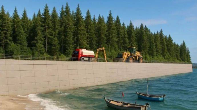 Ilustrasi - Badan Riset dan Inovasi Nasional (BRIN) mengembangkan desain Tanggul Tegak Multifungsi (TTMF) sebagai struktur tanggul laut berbasis blok modular beton yang ramping dan hemat material untuk mengatasi abrasi, banjir rob, hingga kenaikan muka air laut. ANTARA/HO-BRIN