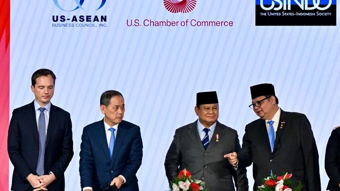 Presiden Prabowo Subianto hadir memberikan sambutan pada acara roundtable, menyampaikan keynote pada acara Gala Iftar Dinner dan sekaligus menyaksikan penandatanganan 11 kesepakatan kerjasama antara perusahaan-perusahaan AS dengan Indonesia.