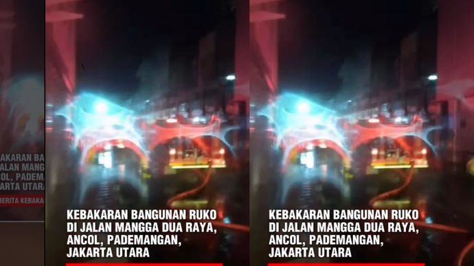 (Senin, 23 Februari 2026)&mdash;Bangunan ruko di Jalan Mangga Dua Raya, RT 11/RW 05, Ancol, Pademangan, Jakarta Utara, dilaporkan terbakar.