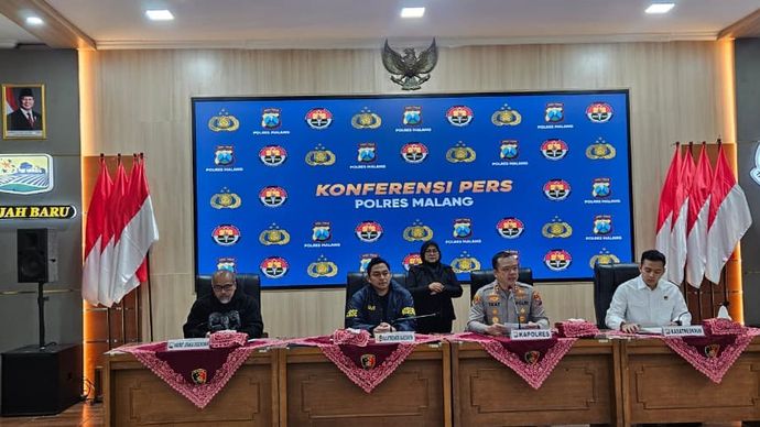 Kapolres Malang, Kasat Resmob Bareskrim Polri, Kasubdit Jatanras Polda Jawa Timur dan Kasat Reskrim Polres Malang