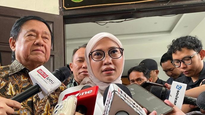 Kuasa hukum mantan Menteri Agama Yaqut Cholil Qoumas, Melissa Anggraini memberikan keterangan di Pengadilan Negeri Jakarta Selatan, Selasa, 24 Februari 2026. ANTARA/Luthfia Miranda Putri/am.