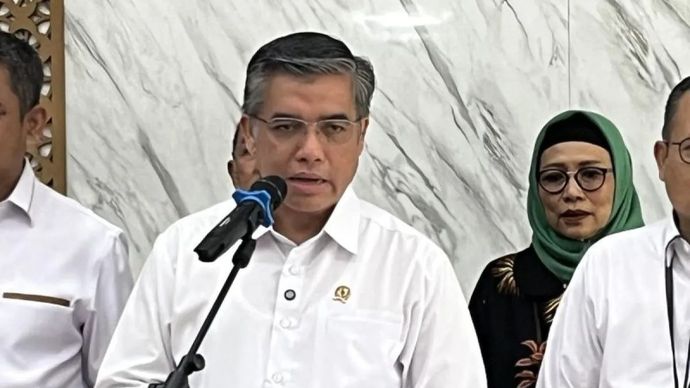 Menteri Ketenagkerjaan (Menaker) Yassierli dalam jumpa pers di Kementerian Ketenagakerjaan (Kemnaker) RI, Jakarta, Rabu, 25 Februari 2026. ANTARA/Arnidhya Nur Zhafira.