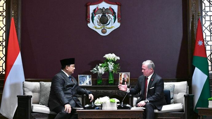 Presiden Republik Indonesia Prabowo Subianto menggelar pertemuan dengan Raja Kerajaan Yordania Hasyimiah, Raja Abdullah II ibn Al Hussein