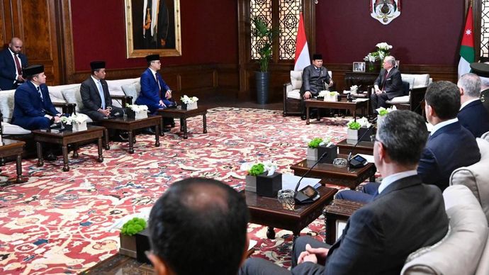 Presiden Republik Indonesia Prabowo Subianto menggelar pertemuan dengan Raja Kerajaan Yordania Hasyimiah, Raja Abdullah II ibn Al Hussein