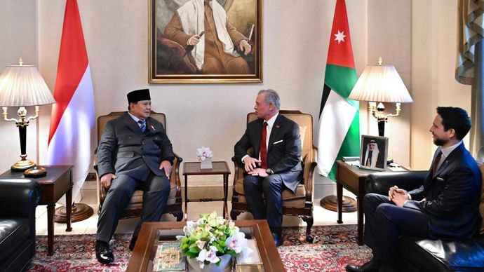 Presiden Republik Indonesia Prabowo Subianto menggelar pertemuan dengan Raja Kerajaan Yordania Hasyimiah, Raja Abdullah II ibn Al Hussein