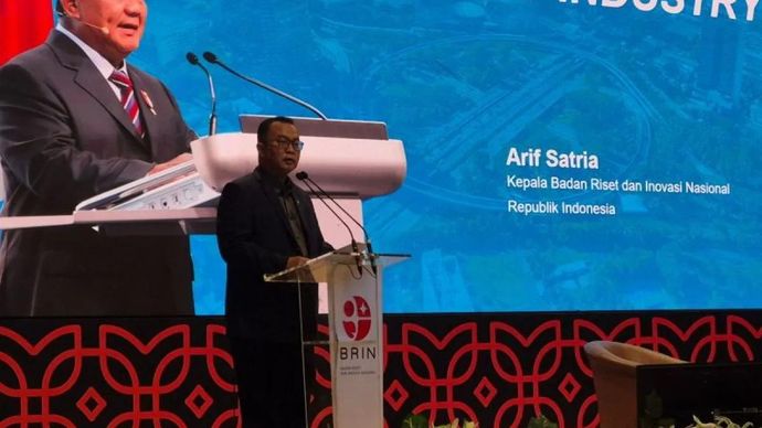 Kepala Badan Riset dan Inovasi Nasional (BRIN) Arif Satria dalam kegiatan BRIN Goes to Industry di Jakarta, Kamis 26 Februari 2026. ANTARA/Sean Filo Muhamad