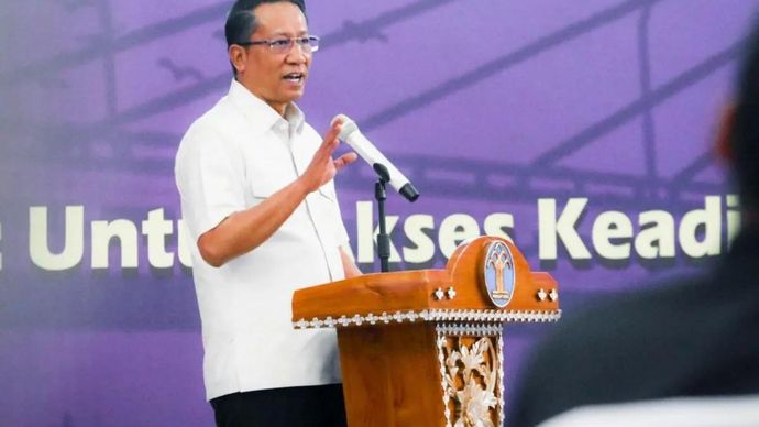Menteri Hukum Supratman Andi Agtas dalam acara peresmian Posbankum di Manado, Sulawesi Utara, Kamis 26 Februari 2026. (ANTARA/HO-Kementerian Hukum RI)