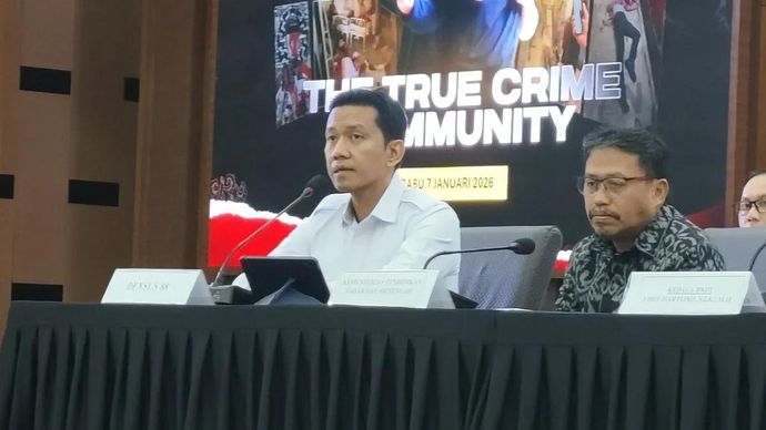 Juru Bicara Densus 88 AT Polri Kombes Pol. Mayndra Eka Wardhana. (ANTARA/Nadia Putri Rahmani)