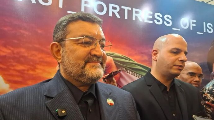 Duta Besar Iran untuk Indonesia Mohammad Boroujerdi (kiri) di Jakarta, Senin, 2 Maret 2026. ANTARA/Cindy Frishanti.