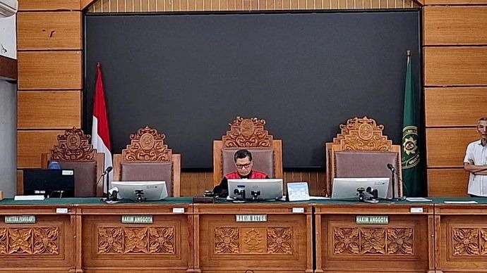 Sidang perdana praperadilan penetapan tersangka Mantan Menteri Agama, Yaqut Cholil Qoumas dalam kasus dugaan korupsi kuota haji tambahan untuk penyelenggaraan ibadah haji 2023-2024 di Pengadilan Negeri Jakarta Selatan, Jakarta, Selasa 3 Maret 2026. A