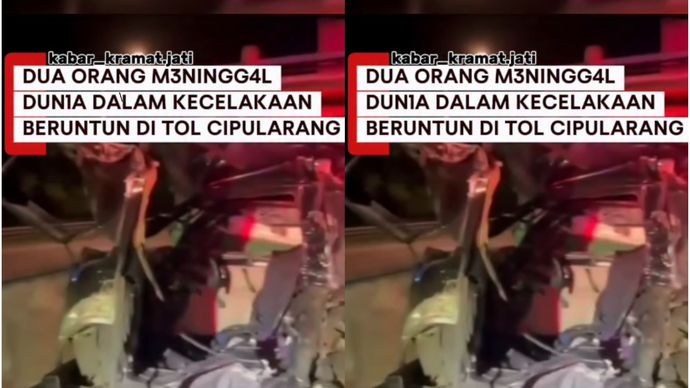 Kecelakaan beruntun melibatkan sembilan kendaraan terjadi di Tol Purbaleunyi KM 93 Batu Datar arah Jakarta, Kamis malam (5/3/2026).