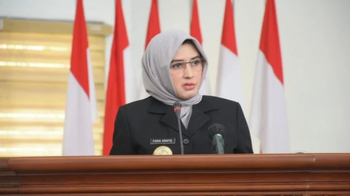 Arsip foto- Bupati Pekalongan Fadia Arafiq pada Rapat Paripurna DPRD Kabupaten Pekalongan, Rabu 13 Maret 2022. (ANTARA/HO-Humas Kabupaten Pekalongan)