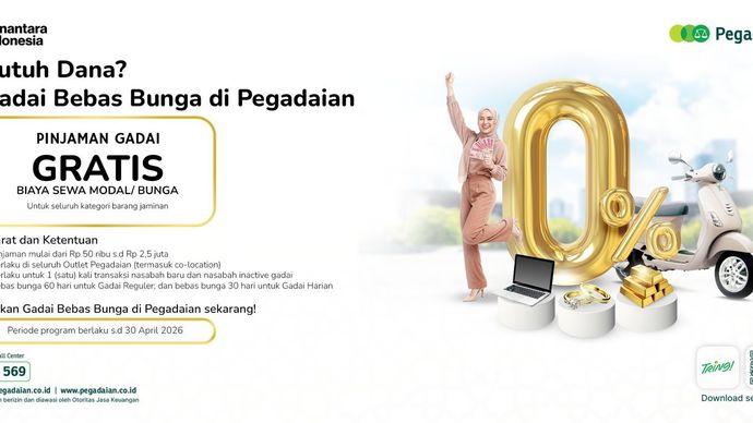 PT Pegadaian resmi meluncurkan kembali program Gadai Bebas Bunga Konvensional dan Gadai Bebas Mu&rsquo;nah (Syariah).